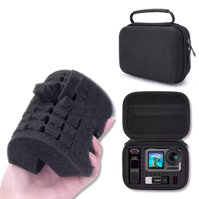 Stoßfeste DIY Kamera-Tragetasche mit Schaumstoffeinlage für GoPro 12, 11, 10 und DJI Osmo Action in Schwarz - Bild 3