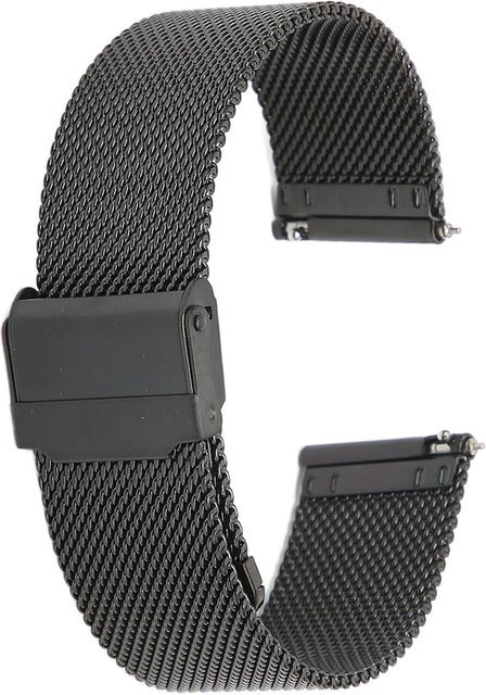 Igeteck Uhrenarmband Edelstahl, Mesh, Schwarz, 22 mm, Unisex - Bild 1