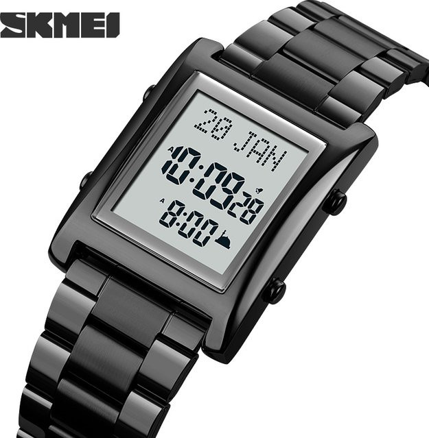 Skmei Digitaluhr, Edelstahl, Silber, Herren - Bild 1