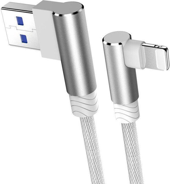 90 Grad USB-A auf Lightning Daten- und Ladekabel für iPhone und iPad in verschiedenen Farben - Bild 1