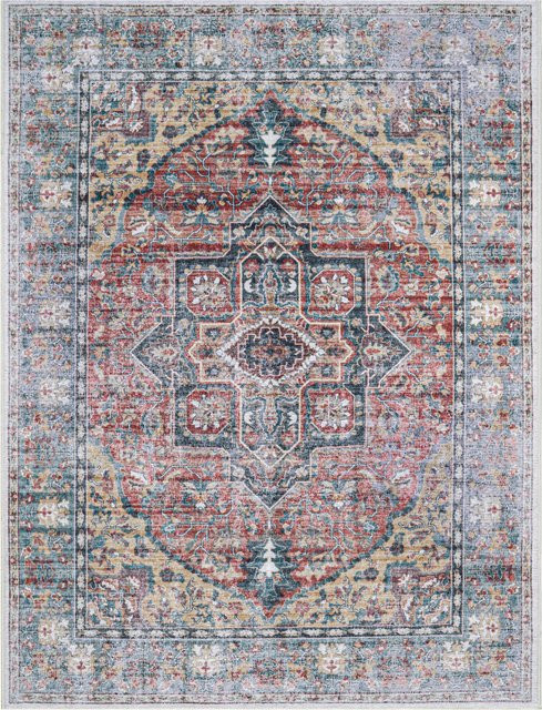 Waschbarer Teppich Leoni in Mehrfarbig mit floralem Orient-Design, B/T: 60 x 100 cm - Bild 1