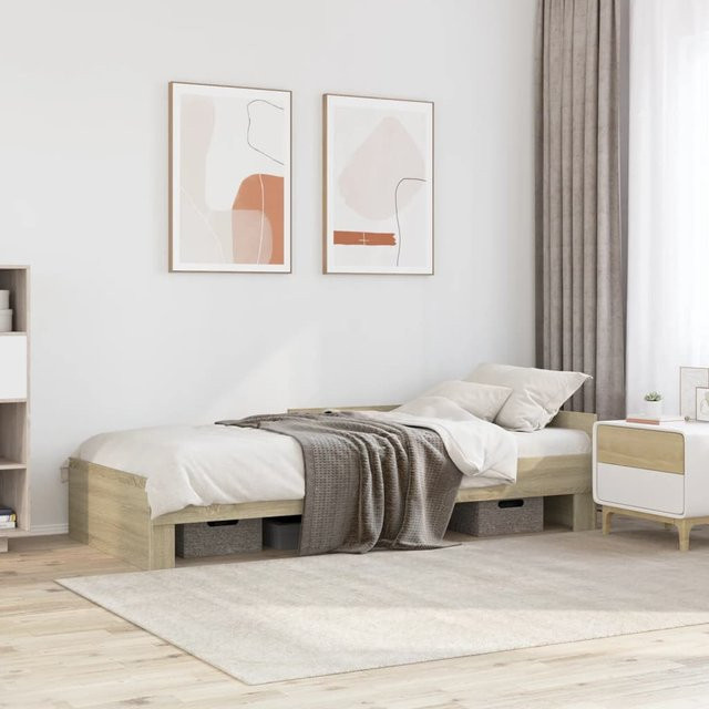 vidaXL Bettgestell aus Holzwerkstoff in Sonoma-Eiche, B/T/H: 90 x 203 x 50 cm - Bild 2