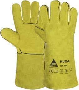 Hase Kuba Schweißerhandschuh aus Rindspaltleder in Gelb Größe 10 - Bild 1