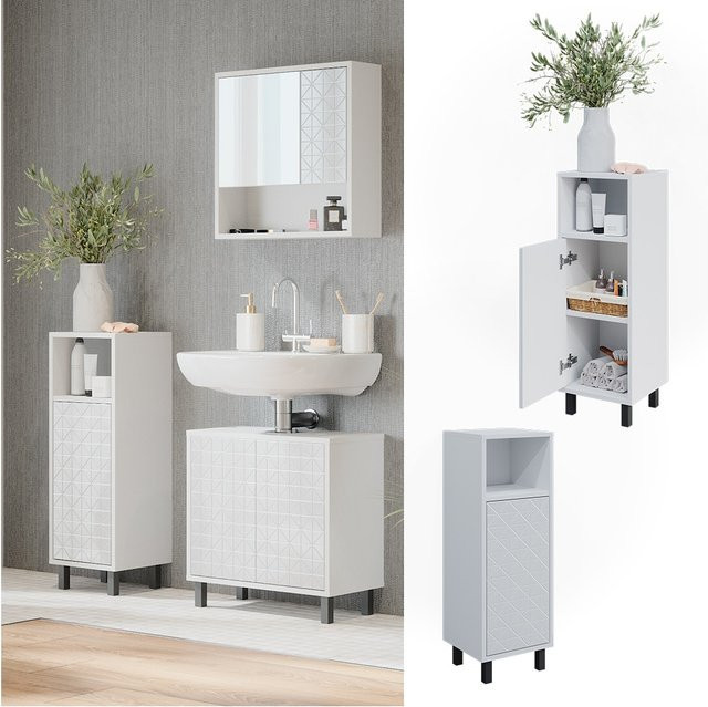 Vicco Badschrank Agasta Weiß Hochglanz B/T/H: 30 x 28 x 87 cm - Bild 1