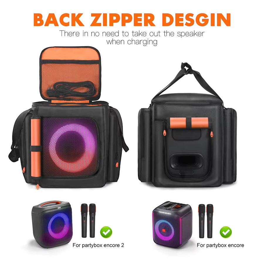 Tragbare Aufbewahrungstasche für JBL Partybox Encore 2 Wireless-Lautsprecher und Zubehör in Schwarz - Bild 5
