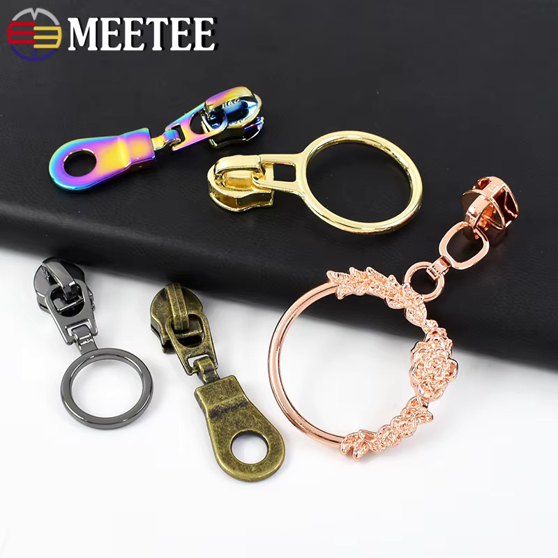Meetee Reißverschluss-Schieber Nr. 5 aus Metall in Multicolour für Nylon-Reißverschlussbänder und Kleidung Reparatur-Set - Bild 4