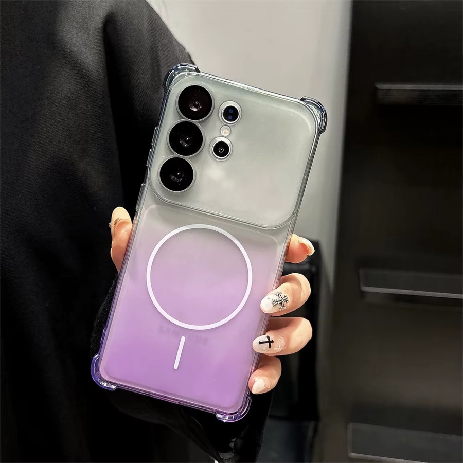 MagSafe Gradient Transparent Soft Phone Case für Samsung Galaxy S24 Ultra, S25 Ultra und S26 Ultra, stoßfeste Panzerung und ultradünner Schutz in den Farben Transparent, Black und Purple - Bild 2