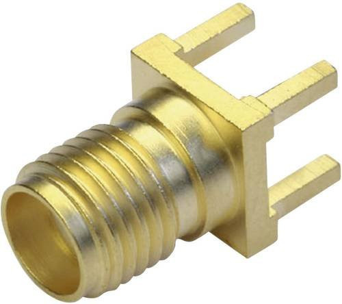 Telegärtner SMA-Steckverbinder Buchse vertikaler Einbau in Gold 50 Ohm - Bild 1
