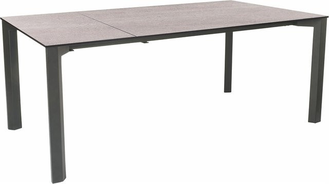 Stern Ausziehtisch Penta Aluminium in Graphit mit Tischplatte Silverstar Stone light, B/T: 100 x 160/210 cm - Bild 1
