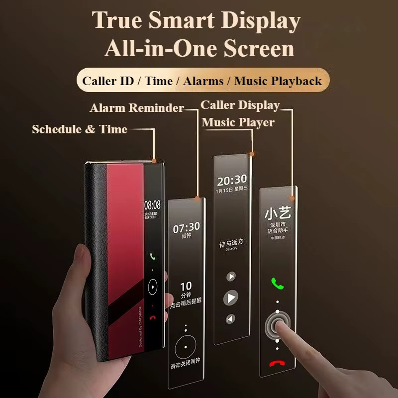 Eary Handyhülle für Huawei Mate XT mit magnetischem 360 Grad drehbarem Ständer und Displayschutz aus Leder und Metall in Rot - Bild 4