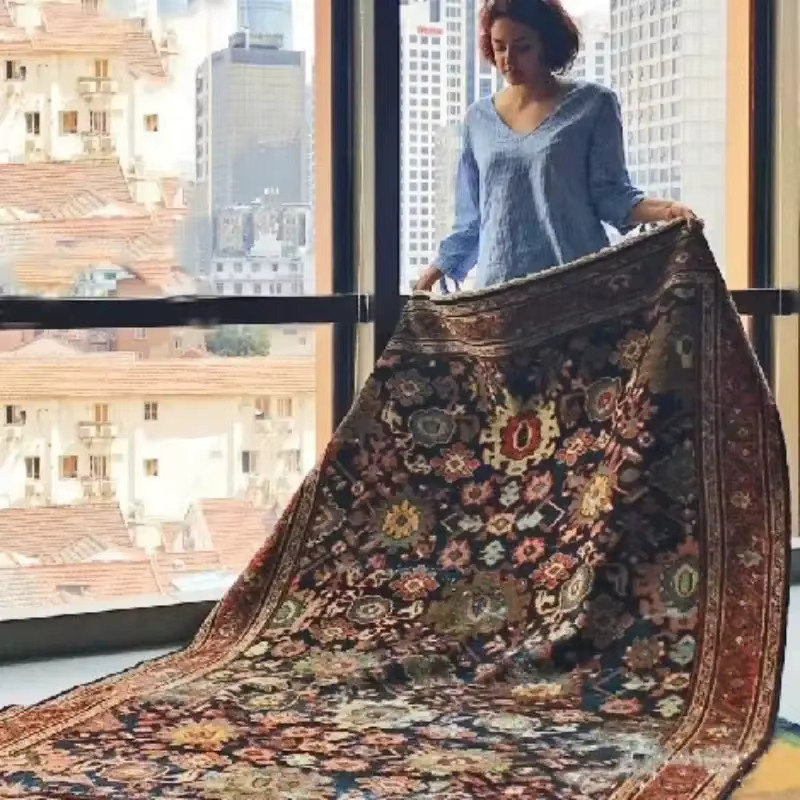 VIKAMA Böhmischer Kaschmir-Waschteppich in Multicolour, ethnic Design, maschinenwaschbar und faltbar für Wohnzimmer, Schlafzimmer oder Esszimmer - Bild 4