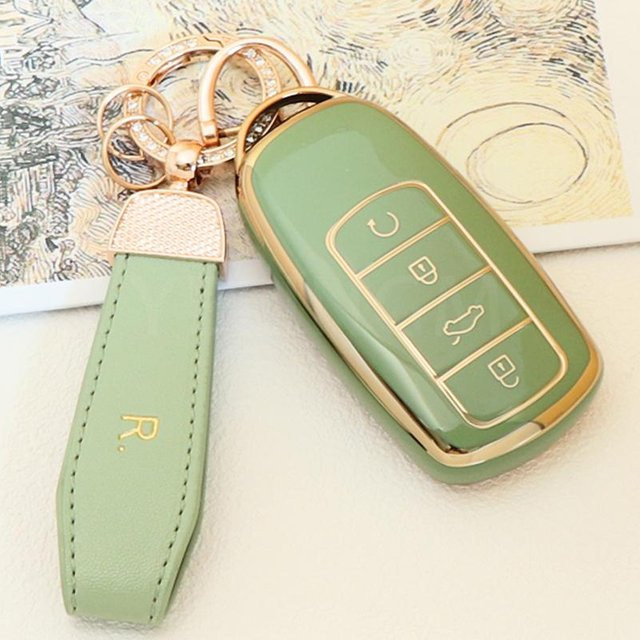 YELINGM Schlüsselhülle für Chery Omoda 5 C5 Tigo 7 8 Pro Max Tigo 7 8 Plus Arrizo 5 Plus Autoschlüssel Etui in Beige - Bild 1