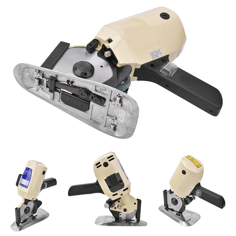 Aimo Elektrische Hand-Stoffschneidemaschine YJ-100A mit Rundklingen in Beige - Bild 2