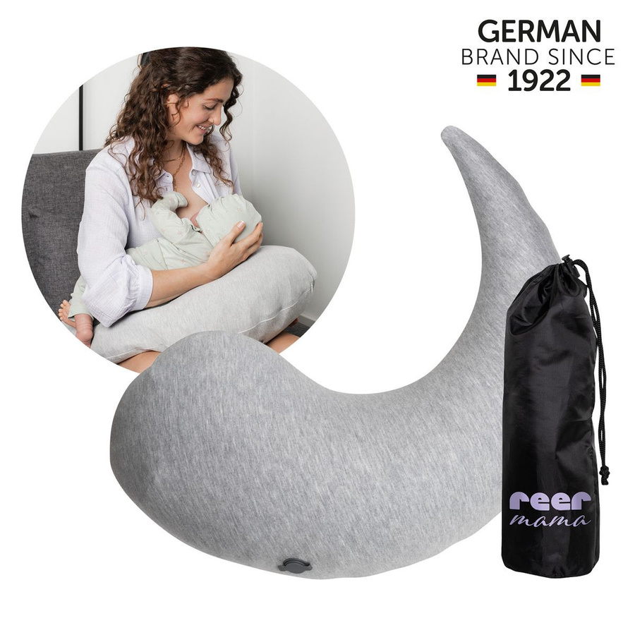 Reer Mama Stillkissen Air aufblasbar in Grau mit Bezug und Tragebeutel - Bild 5