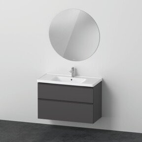 Duravit D-Neo Möbel-Set mit Waschtisch-Unterbau und Universal Licht Spiegel in Graphit Matt, Breite: 100,5 cm - Bild 1