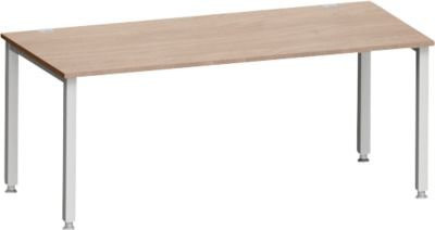 Schreibtisch MODENA FLEX von SCHÄFER in Eiche und Weißaluminium, höhenverstellbar, B: 180 cm, T: 80 cm, H: 72-82 cm - Bild 1