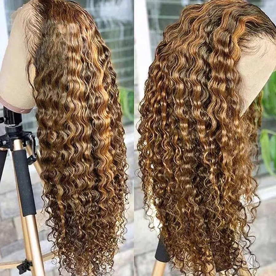 FIUMER Deep Wave Echthaar Perücke, 13x4 HD Lace Frontal, 250% Dichte - Bild 4