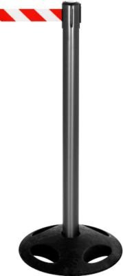 Absperrpfosten RS-Guidesystems GLA 26, Schwarz mit rot-weißem Gurt, 2 Stück - Bild 1