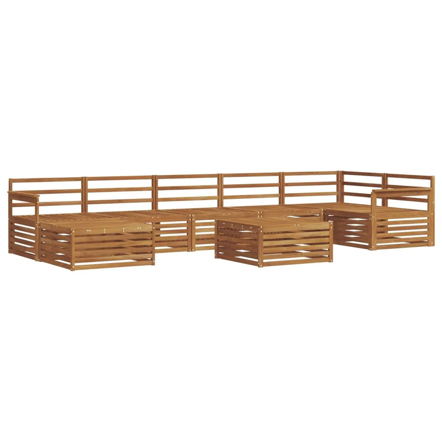 vidaXL Sofagarnitur 8-teilig aus Massivholz Akazie in Braun mit Tisch und Ecksofa im L-Shape Design - Bild 2