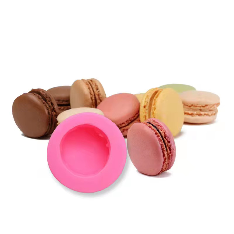 Runde Silikonform für Makronen und Gebäck in Pink - Bild 1