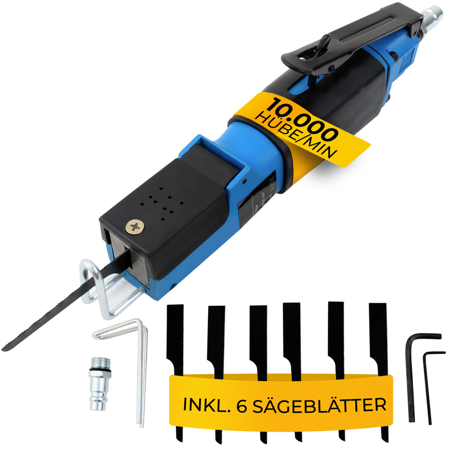 Monzana Druckluft-Karosseriesäge in Blau/Schwarz inklusive Sägeblätter - Bild 2