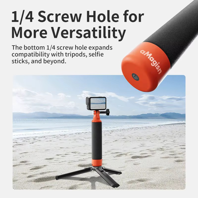 aMagisn Schwimmender Kamera Handgriff als Selfie Stick und Einbeinstativ für GoPro, DJI und Insta360 Action Kameras - Bild 5