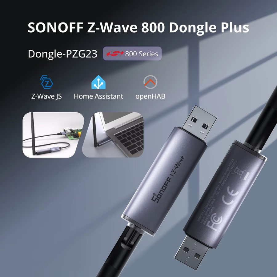 SONOFF Dongle-PZG23 Z-Wave 800 USB Stick Controller mit externer Antenne für Long Range hohe Reichweite und S2 Sicherheit in Schwarz - Bild 2