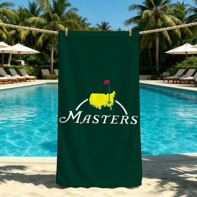 M-Masters Mode Golfhandtuch von JMG Household Supplies, grün, schnelltrocknend und super saugfähig, B/B: 70 x 140 cm - Bild 1