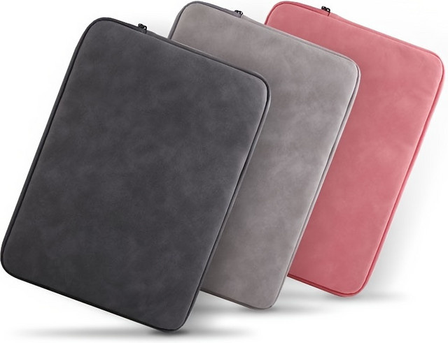 BMAD Laptop Schutzhülle aus PU Leder für 11 bis 15 Zoll Tablets und Computer in Grau - Bild 1