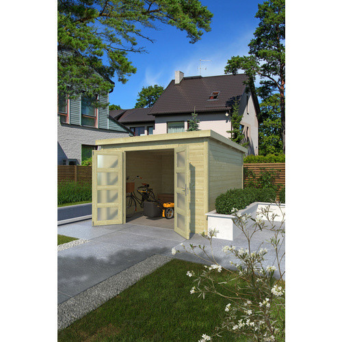 Lasita Maja Gartenhaus Zambezi 6 aus Fichtenholz in Beige mit Flachdach, B/H/T: 320 x 210,9 x 274,7 cm - Bild 4