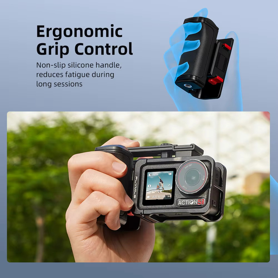 Flymile Action 5 Pro Street-Griff mit Auslöseknopf für DJI Osmo Action 4 und Action 3 in Schwarz - Bild 3