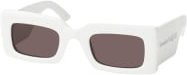 Alexander McQueen AM 0433S Sonnenbrille, Rechteckig, Vollrand, Kunststoff, Damen, white, grey - Bild 1