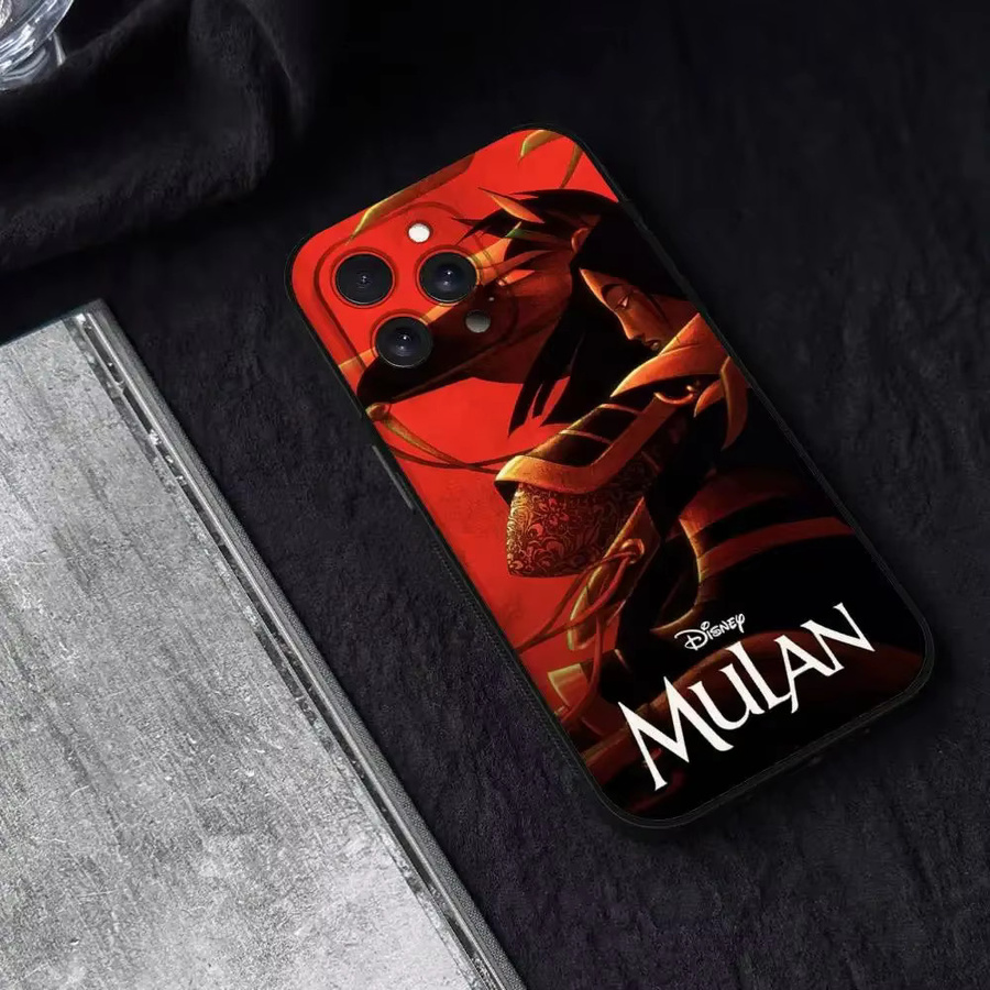 Mesuca Disney Prinzessin Mulan Handyhülle für iPhone 15 14 13 12 11 Pro Max und weitere Modelle, Schwarz/Mehrfarbig - Bild 5