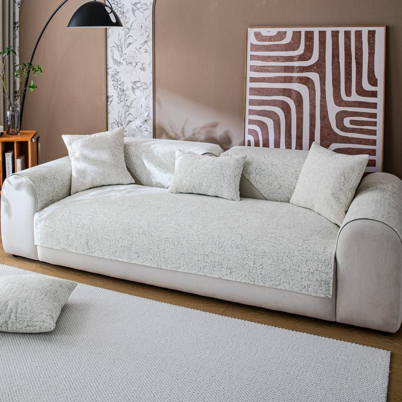 Luxuriöses Chenille-Sofakissen von Super Six in Cremefarben, quadratisch, B/B/H: 70 x 70 x 70 cm - Bild 2