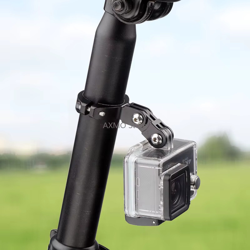 GoPro kompatible Fahrrad-Sattelstützen-Verlängerungshalterung für Rücklicht und Action-Kameras in Schwarz - Bild 4