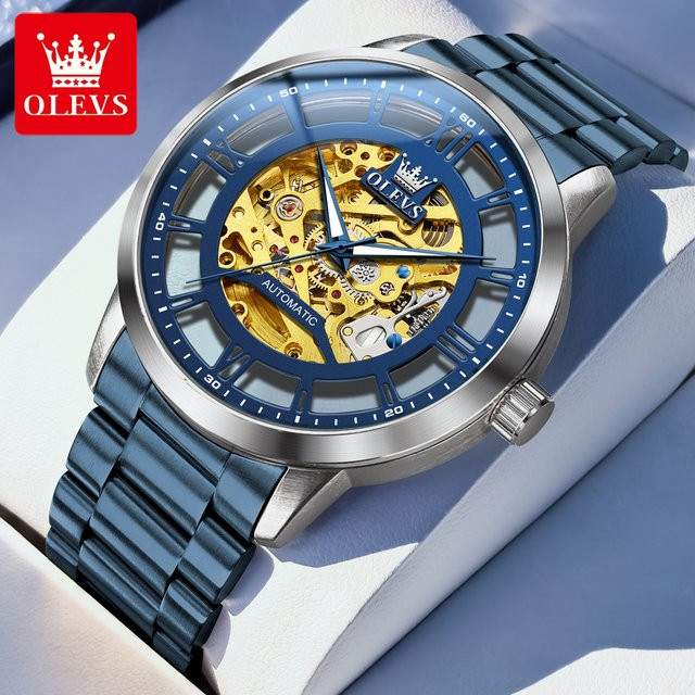 OLVES Armbanduhr Automatik, Edelstahl, Weiß, Herren - Bild 1