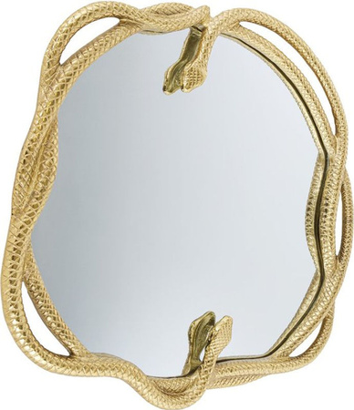 riess-ambiente Spiegel SNAKE L in Gold aus Metall mit Schlangen-Skulptur, Rund, Durchmesser: 50 cm