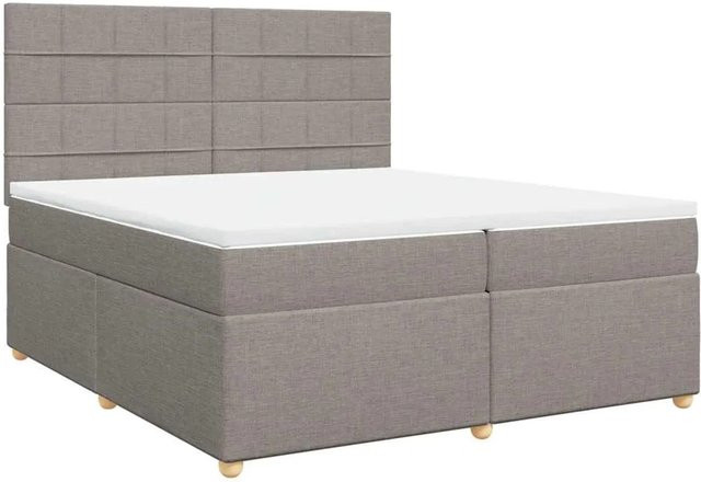 vidaXL Boxspringbett mit Matratze Hybrid-Design in Taupe, B/T: 200 x 200 cm - Bild 1