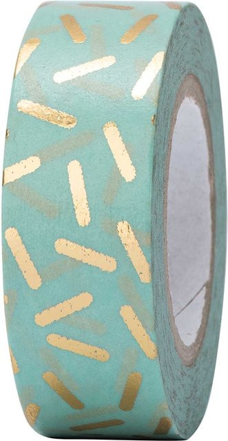Rico Design Paper Poetry Tape Stracciatella Gold Masking Tape mit Heißfolienprägung Breite: 1,5 cm, Länge: 10 m - Bild 1