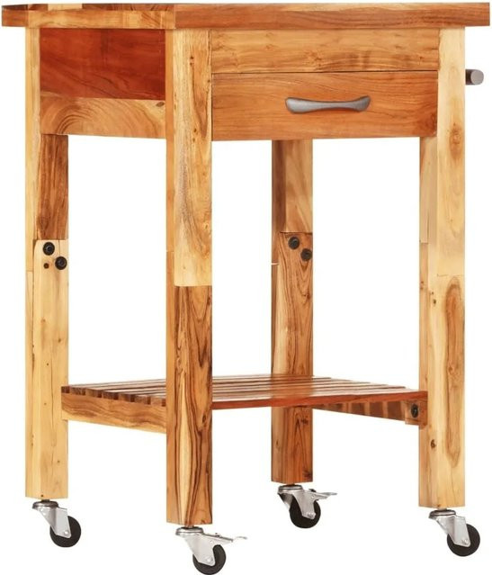 vidaXL Küchenwagen aus Akazien-Massivholz in Braun, B/T/H: 55 x 55 x 89 cm - Bild 1