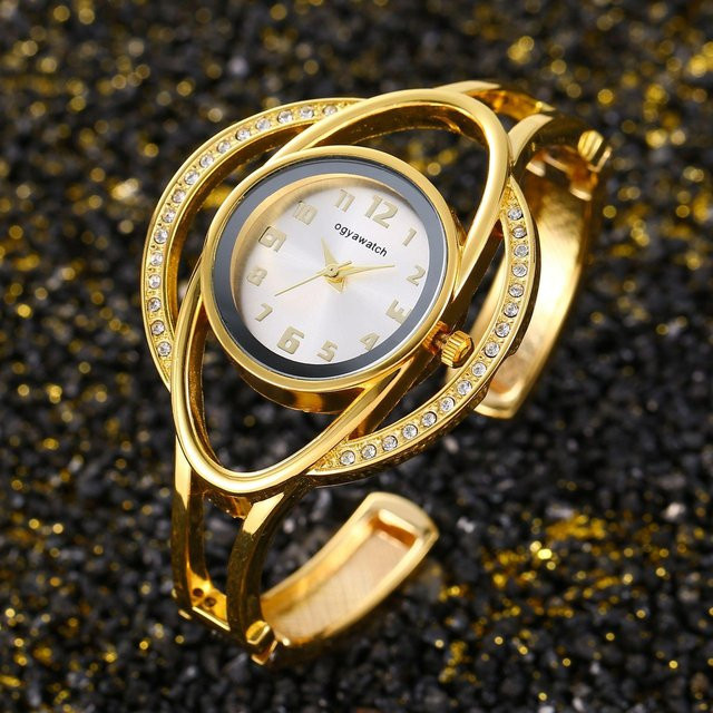 Dai Lanfu Armbanduhr, Quarz, Edelstahl, Gold, Weiß, Damen - Bild 1