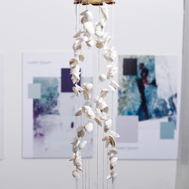 Yiran Furniture Windspiel Doppeldrache im japanischen Stil mit weißen Muscheln - Bild 2