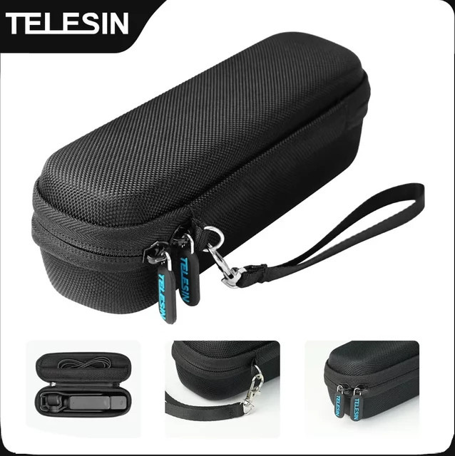 Telesin Mini-Schutztasche für DJI Pocket 3 und DJI Pocket 4, Wasserdichte Aufbewahrungsbox für Zubehör, Schwarz - Bild 1