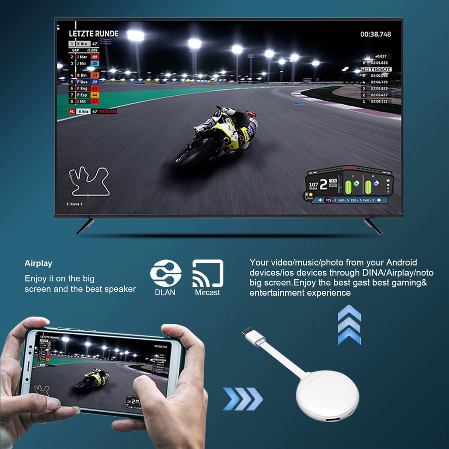 Salange Android 14 TV-Stick Media Streamer mit 2GB RAM und 16GB Speicher, 4K Ultra HD, Wifi6 und Bluetooth 5.0, Weiß - Bild 3