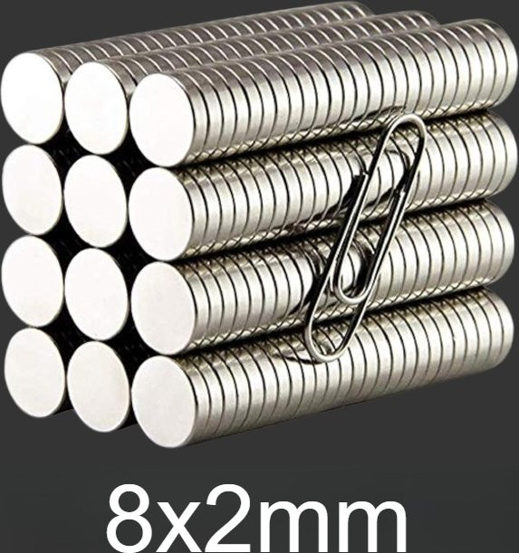 U-POLEMAG Runder unsichtbarer Magnet Durchmesser: 8 mm, Dicke: 2 mm für DIY-Projekte und ästhetische Fixierungen - Bild 1