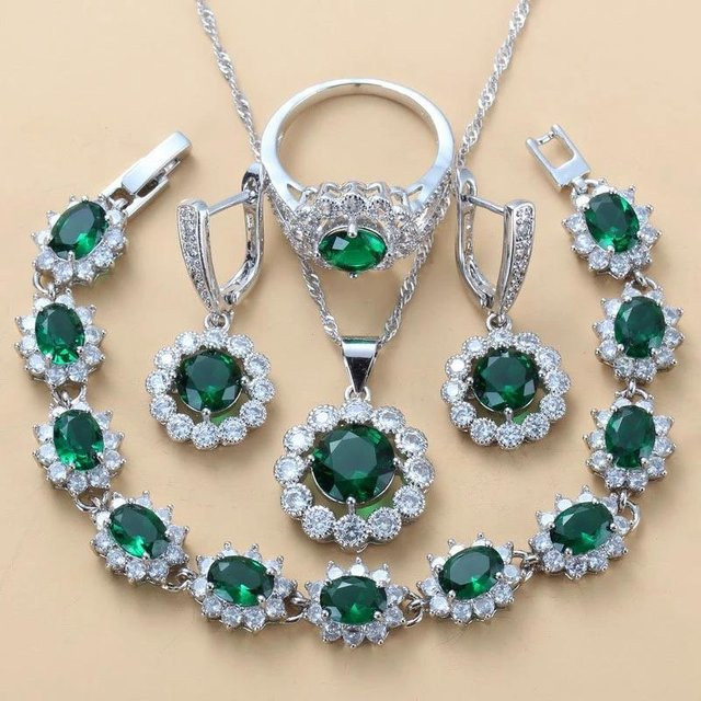 YIRAN Jewelry Schmuck-Set, Blauer Saphir, Damen - Bild 1