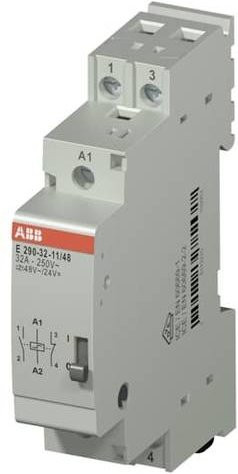 ABB Stromstoß-Schalter E290-32-11/48 für Hutschiene, 1 Schließer, 1 Öffner, grau, 250 V/AC, 32A, 4000 VA - Bild 1