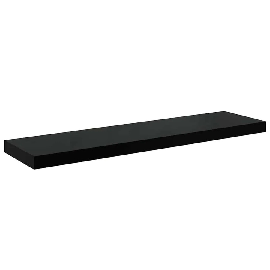 vidaXL Schweberegal in Schwarz Hochglanz, B/T/H: 90 x 23,5 x 3,8 cm - Bild 2