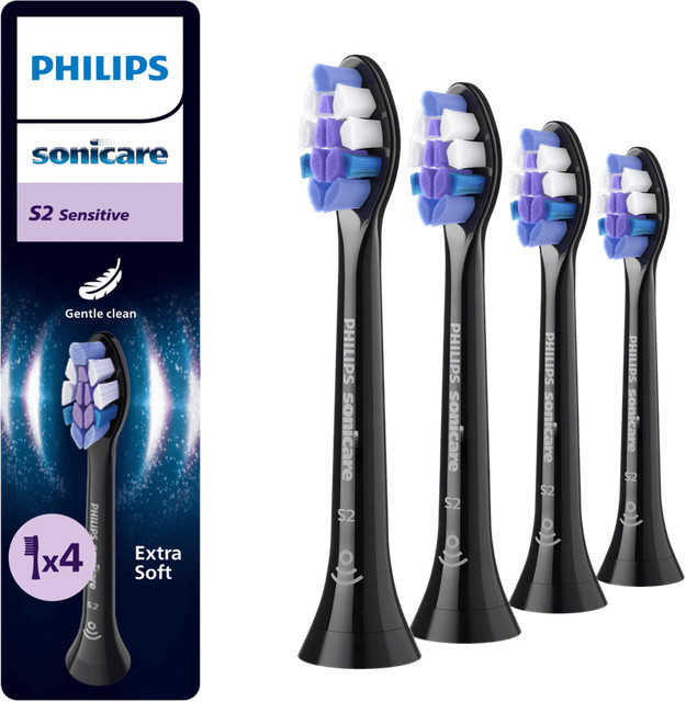 Philips Sonicare Optimal Sensitive Ersatzbürsten, Schwarz, 4 Stück - Bild 1