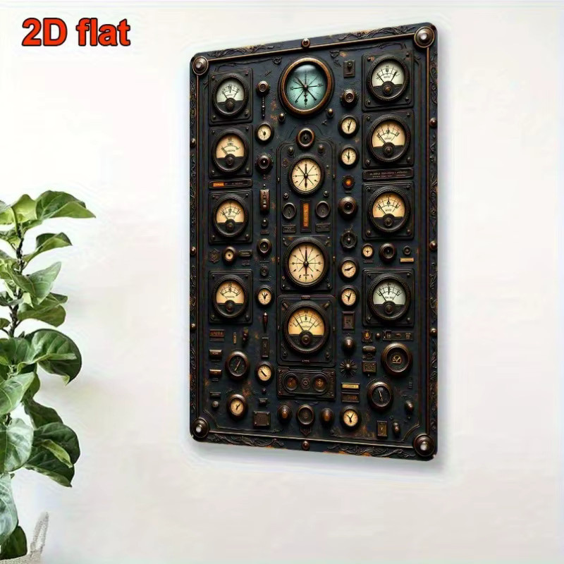CIFBUY Retro Steampunk Metallblechschild Wanddekoration Mehrfarbig B: 20,3 cm, H: 30,5 cm - Bild 5